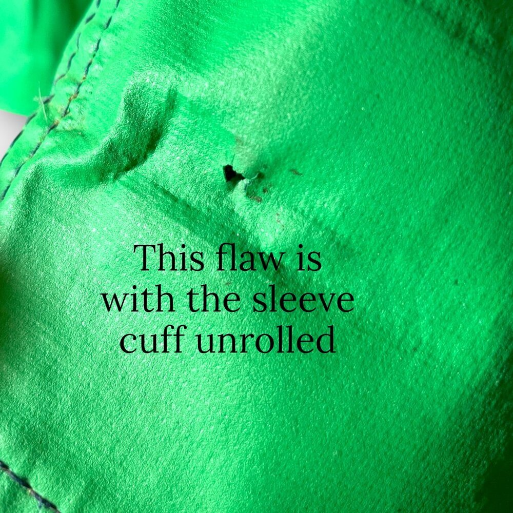 🦜 Vintage Raincoat Jacket Size Tag Missing Fits as Woman's LARGE Green 80s 90s - Picture 12 of 13
